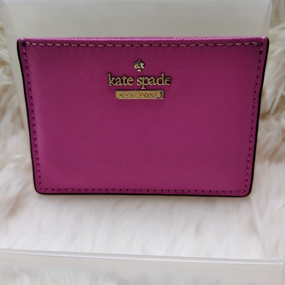 Kate Spade Vibrant Pink Purple Card Wallet - Picture 6 of 8